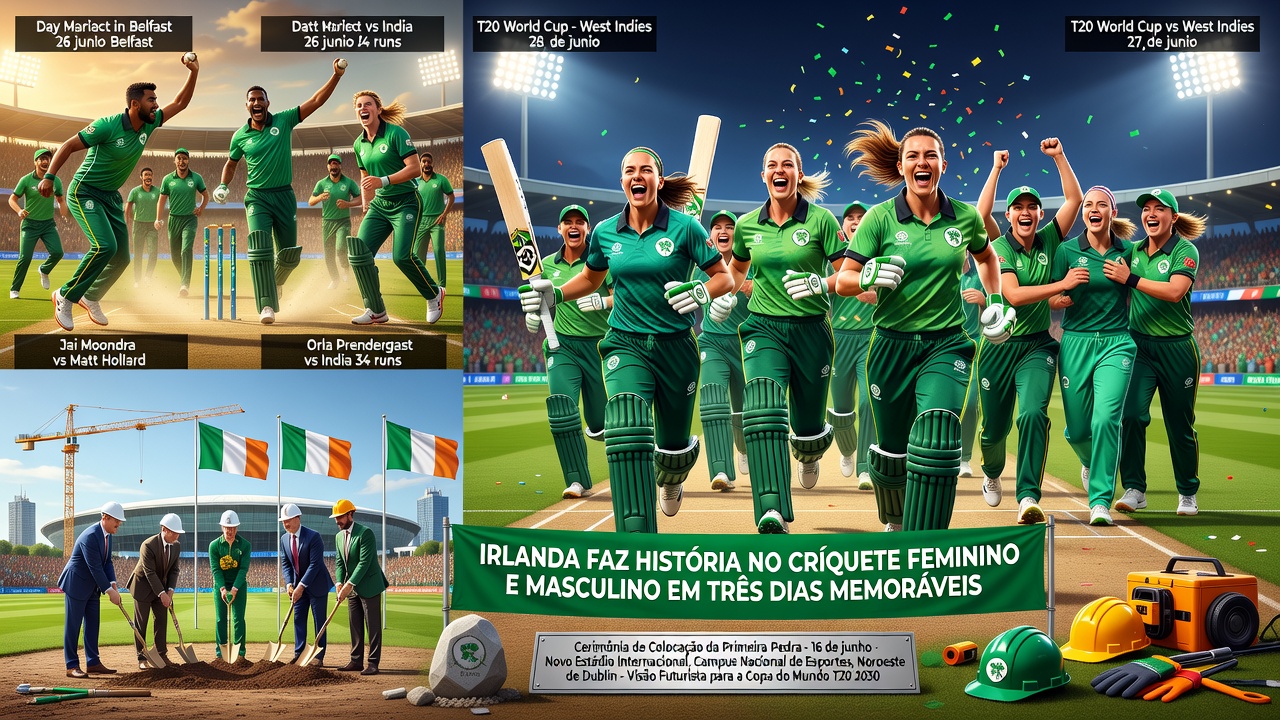 Irlanda Faz História no Críquete Feminino e Masculino em Três Dias Memoráveis